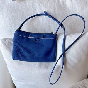 Kate Spade blue / periwinkle crossbody purse with cute striped interior. Unused!